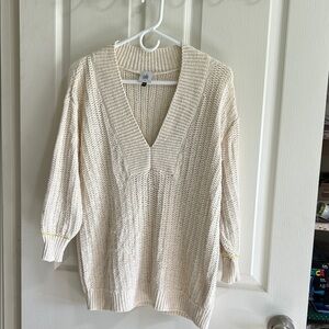 CAbi Off-White V-Neck Sweater